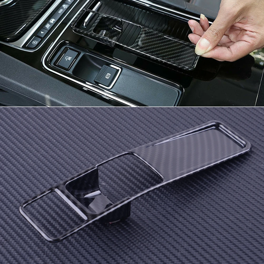 Carbon Electrical Park Brake Buttons EPB Cover Hold Trim Fit for Jaguar F-pace XE XF 2016 2017 2018