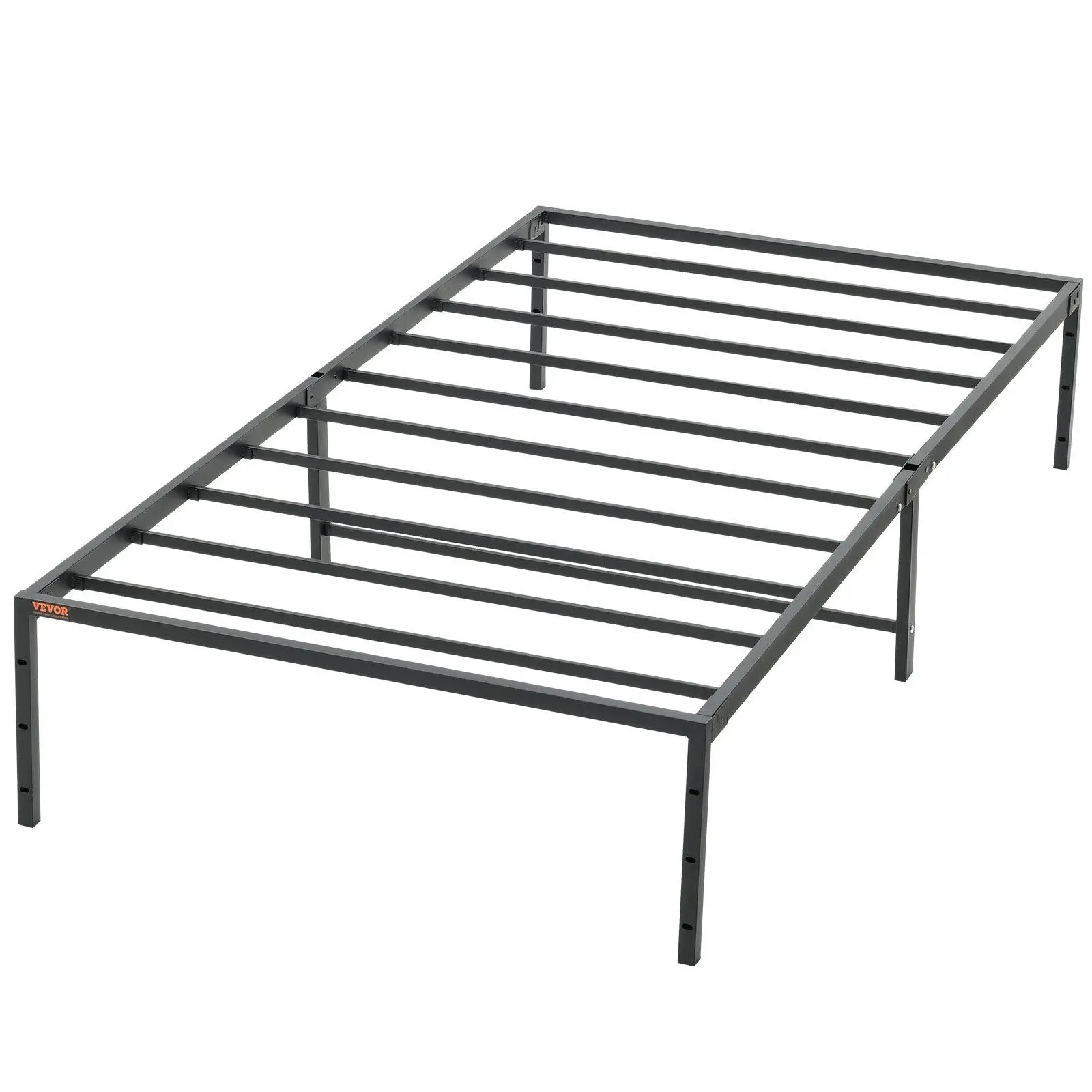 

14" Twin Metal Bed Frame – No Box Spring – Steel Slat Support (Noise-Free, Easy Assembly Platform)