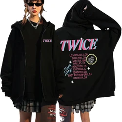 2023 Twice 5Th World Tour Ready To Be Us Album Print Hoodie Sweatshirts Long Sleeve Streewear Pullover Clothes Zip Up Hoodie