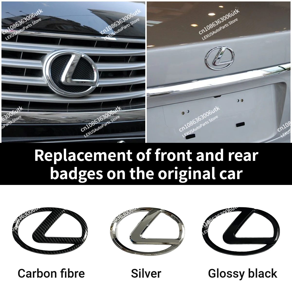 3D Front and Rear Original Car Replacement Badges Trunk Rear Emblems for Lexus ES240 ES350 IS250 IS300 Car Accessories