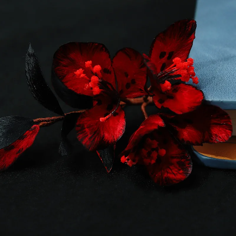 Handgemaakte echte zijde fluwelen bloem zachte haarspeld Vintage Cheongsam haaraccessoires Chinese bruidsjurk voor vrouwen