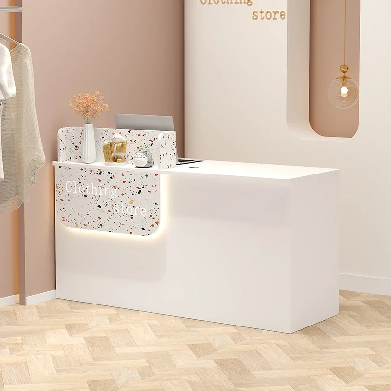 

Luxury Trendy Reception Counter Modern Simple Exquisite Glamour Reception Desk Italian Design Theke Empfang Office Furniture