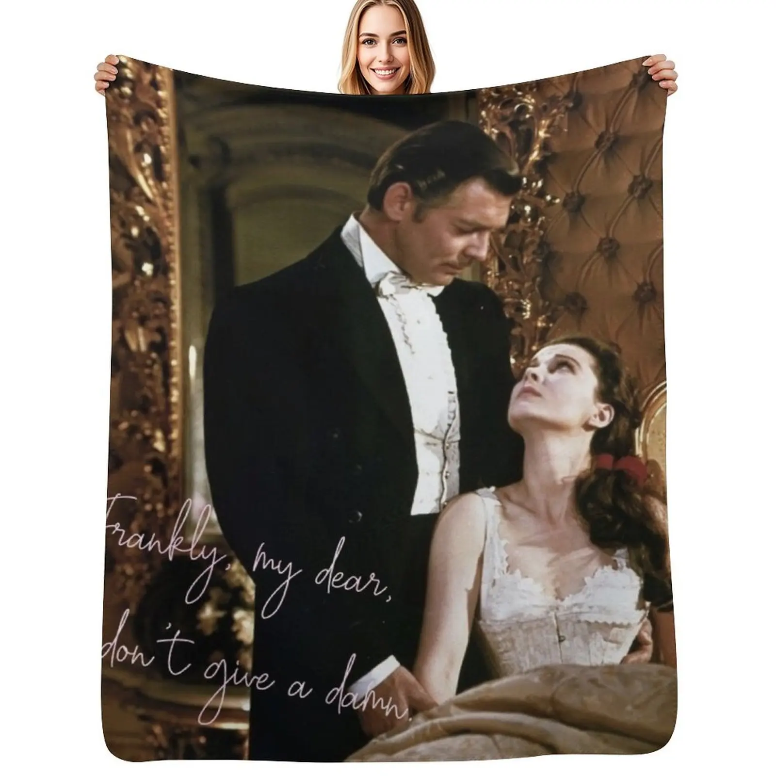 Gone with the wind movie iconic quote Throw Blanket Lightweight Warm Blanket for Indoor Outdoor Use