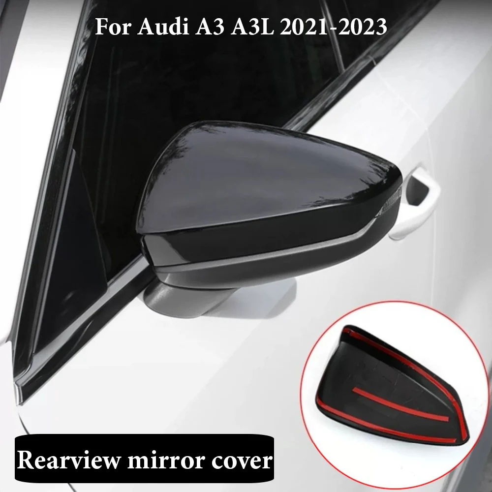 

2PCS ABS Carbon Fiber/Black Color Car-Styling For Audi A3 A3L 2021 2022 2023 Rearview Mirror Cover Exterior Auto Accessories