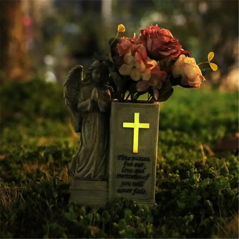  Fluorescent Angel Figurines Resin Angel Statue Garden Decors Ornament for Outdoor Decors, Patio, Lawn Housewarmings Gift