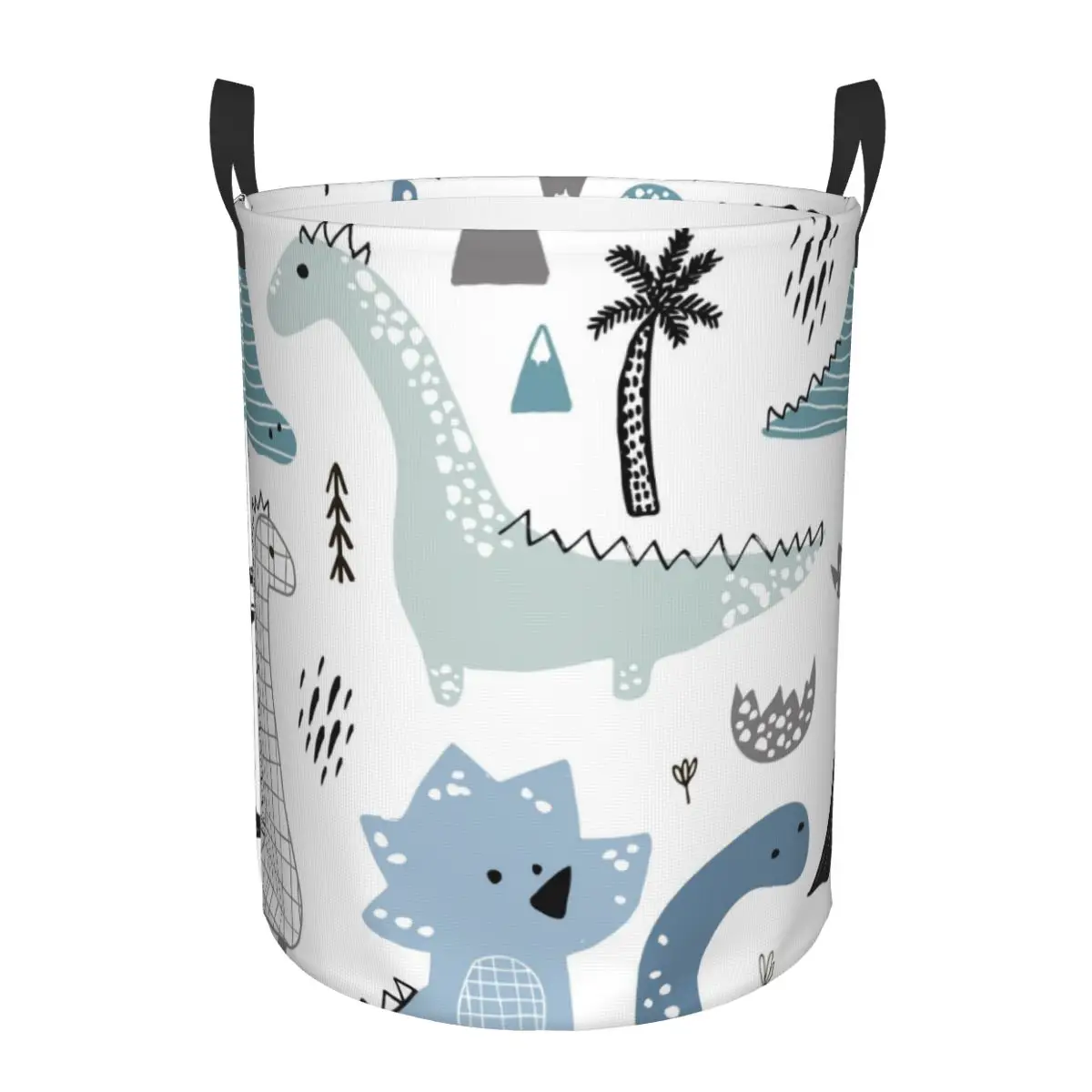 Laundry Basket Hand Drawn Scandinavian Dinosaur Cloth Folding Dirty Clothes Toys Storage Bucket Household Storage Basket