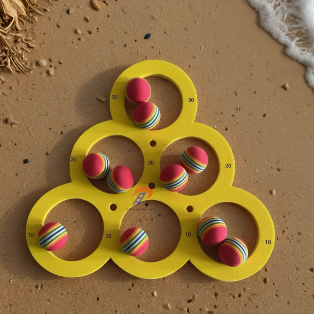 Robustes schwimmendes EVA-Wassertisch-Dreieck mit 10 Bällen, Wurf-Score-Ring-Set, entspannendes Puzzlespiel, Wasserspielzeug, Ozean, Pool, Strand