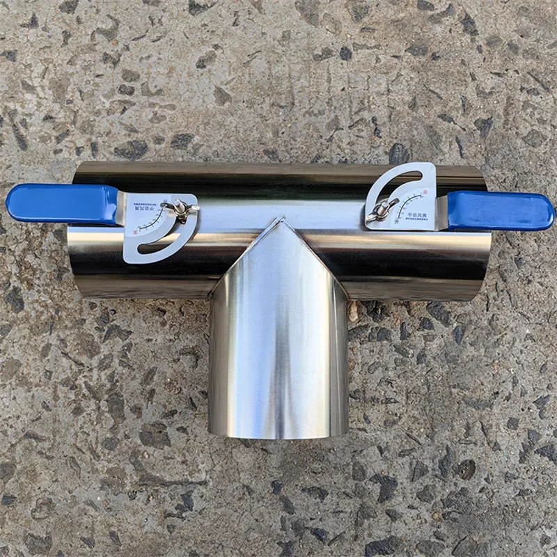 

Ручной Т-образный 3-ходовой вентиляционный клапан из нержавеющей стали 304, регулирующий клапан для воздуховодов, сварной уплотнительный клапан