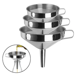 Wide Mouth Funnels Bar Wine Beer Oil Flask Funnel Stainless Steel For Canning Kitchen Tools With Detachable Filter Metal Funnel