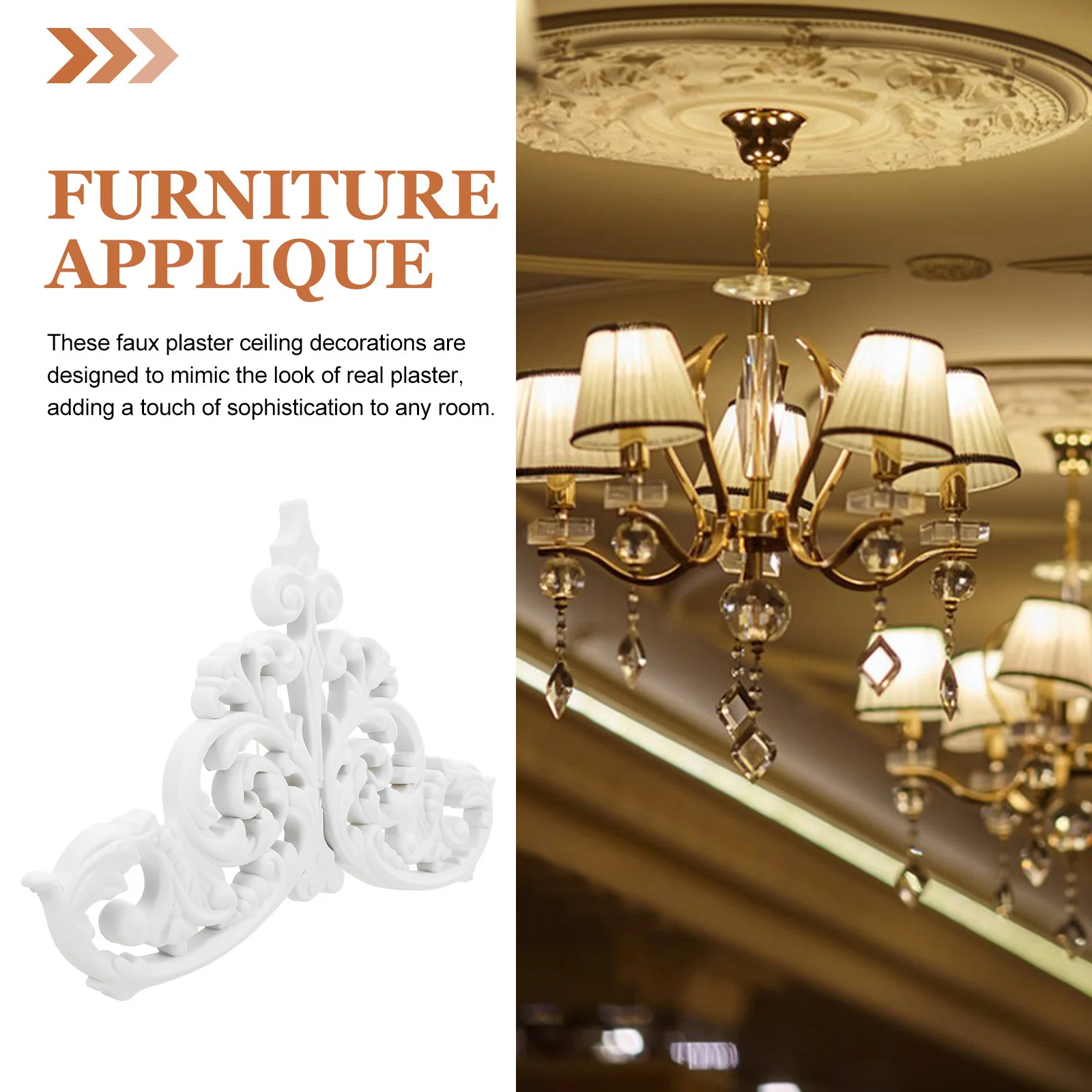 

European Style Ceiling Medallion Unpainted Decal for Light Fixtures Wall Appliques Decorative DIY Craft Project