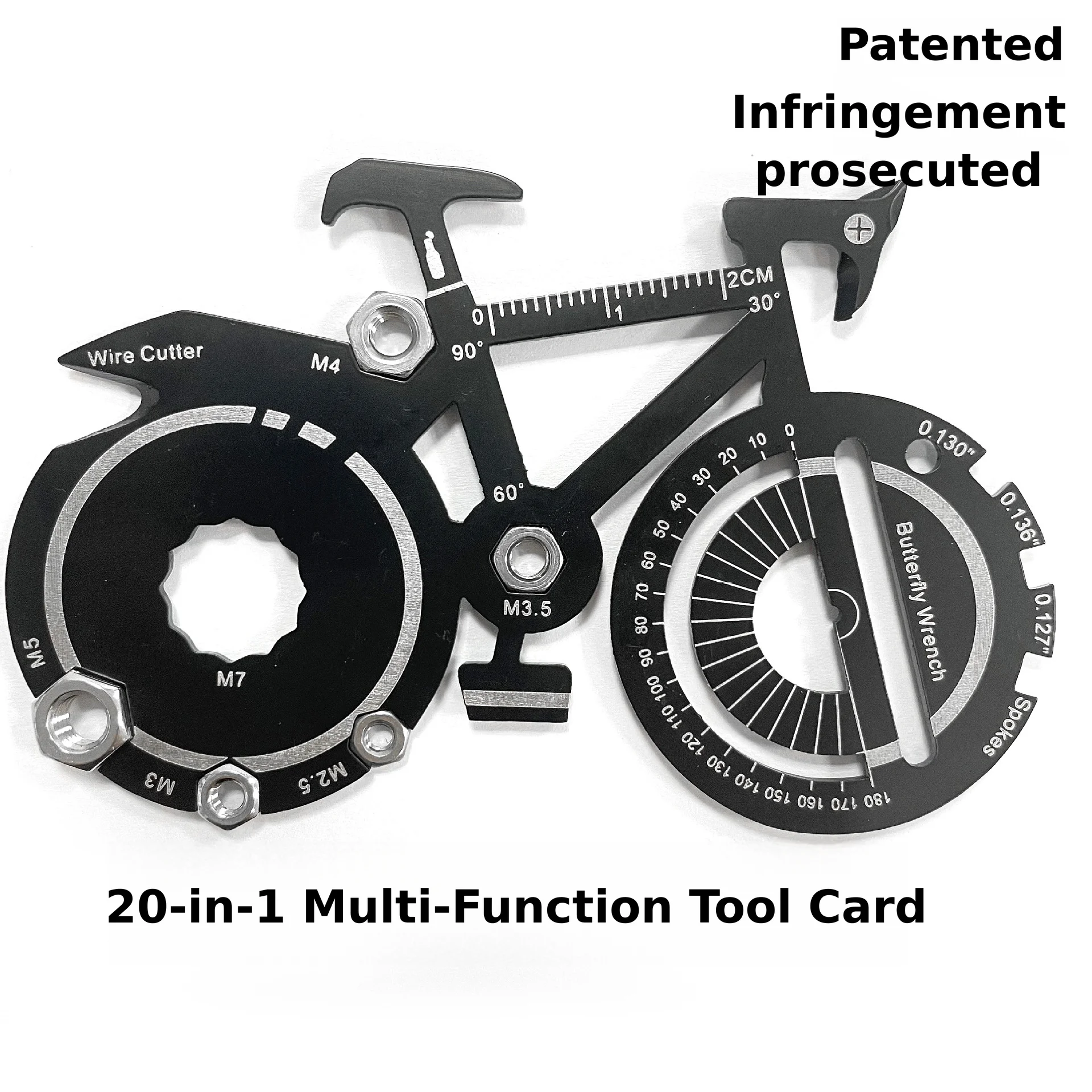 20 in 1 Multitool Bicycle Shaped Keychain Custom Logo Multi Function Tool Outdoor Cycling Promotional Gift Keyring