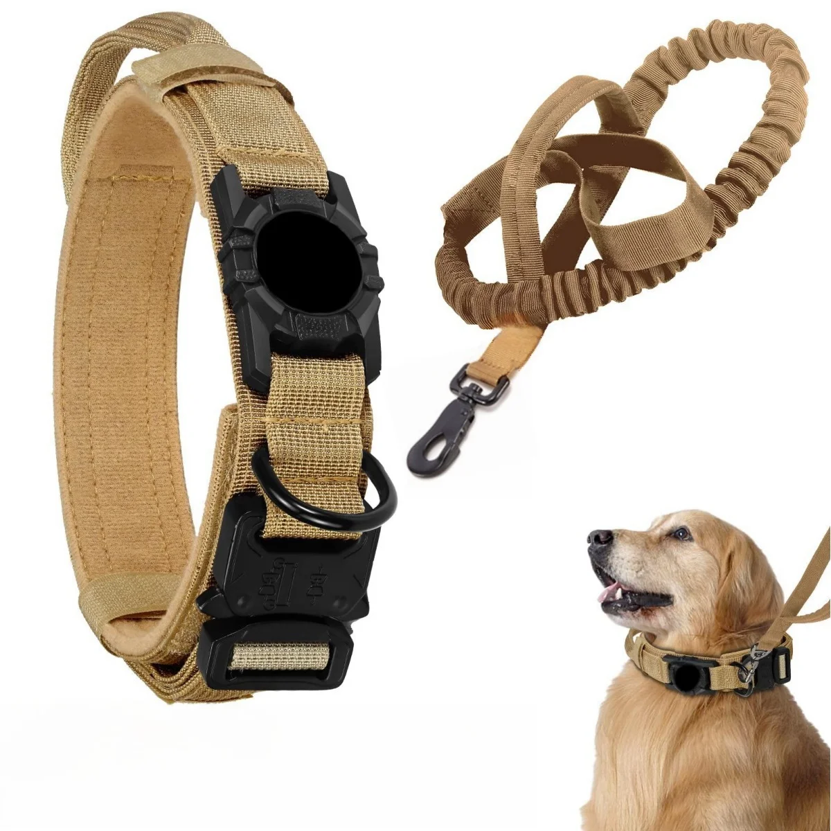 Einstellbare Nylon AirTag Halter Hundehalsband Metall Schnalle Haustier Taktische Halsband Hund Zubehör Anti Letzte und Haustier Hunde Tracing Sicher – Detail 16