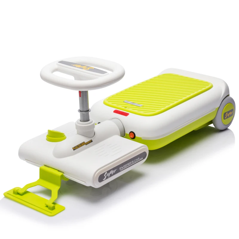 12V Cleaning Go Kart For Kids 55W Motor Front With Mop Cleaning Length Can Extended By 6cm Built In Music And Lighting Functions