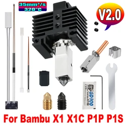 Kit de Mise à Niveau pour Bambulab P1S Hotend V2.0 Bi Métal, Brise-Chaleur, Thermistance Bronch Carbone P1P, Buse en Laiton pour Bambou Lab X/s