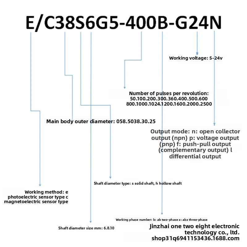 Factory Direct Compatible with Rotary Incremental Encoder Optoelectronic Universal 38 Series NPNAB
