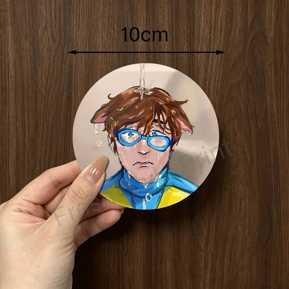 W-Waterboy D-Dispatch Wooden Coasters  10cm Round Cosplay Fans Collect Friends Gifts