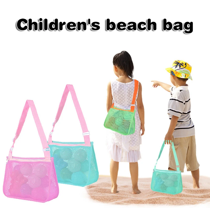 Beach Toy Mesh Bag para crianças, Beach Toy, Seashell Bag, Pool Bag, Sand Toys, Acessórios de natação, Meninos e meninas