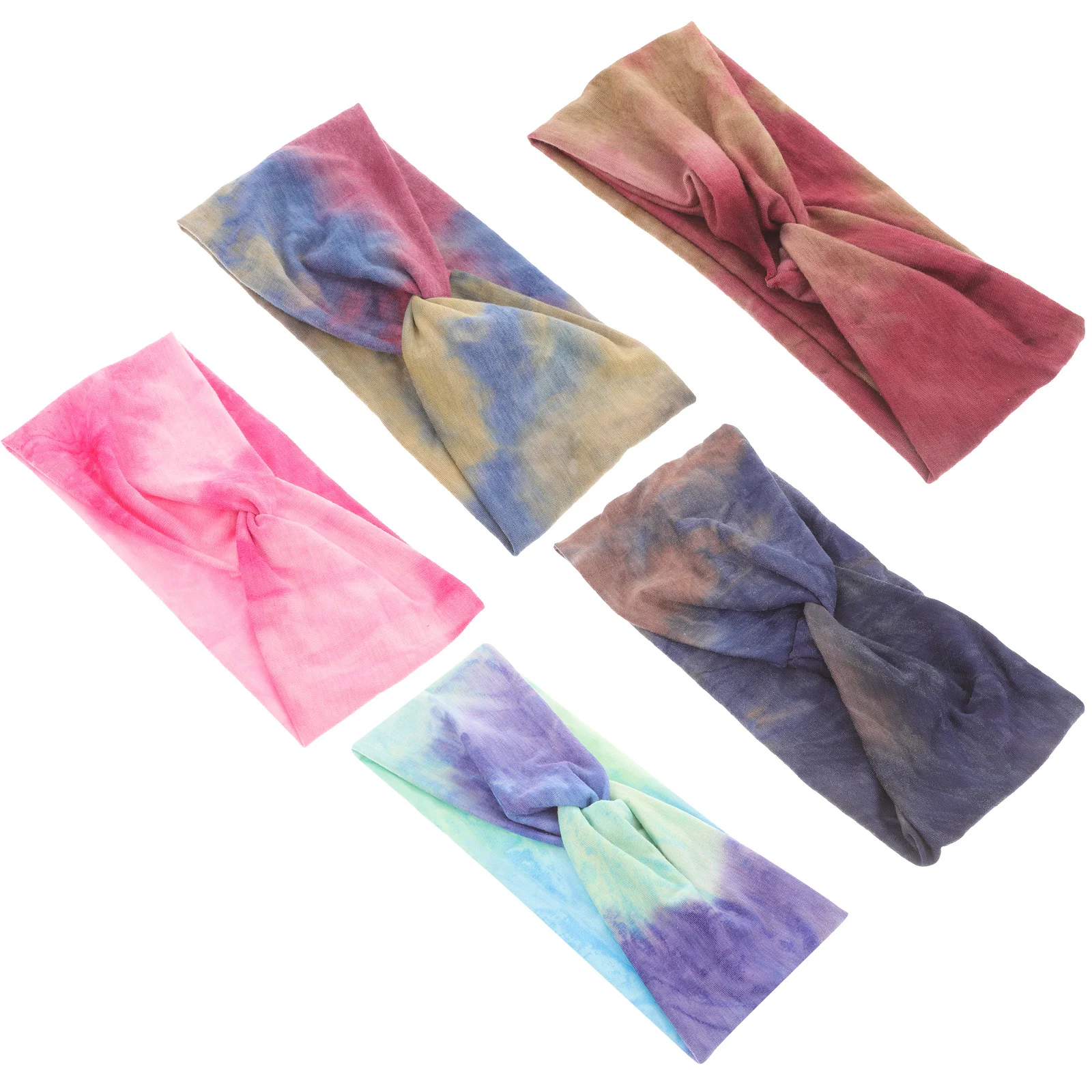 5 قطعة عصابات الرأس الملونة للنساء العصرية بسط العصابات الشعر متقاطع معقود تنفس حك تجريب حفلة الشاطئ #2