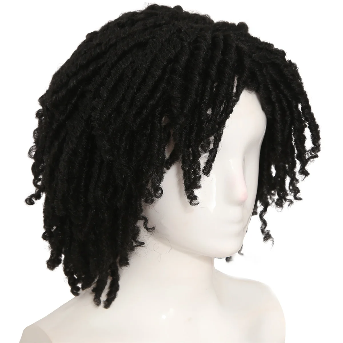 ABGU Африка Полый Грязный Плетеный Парик Химическое Волокно Короткие Вьющиеся Волосы Грязный Плетеный Парик Женщины Черные Дреды Парики для Женщин