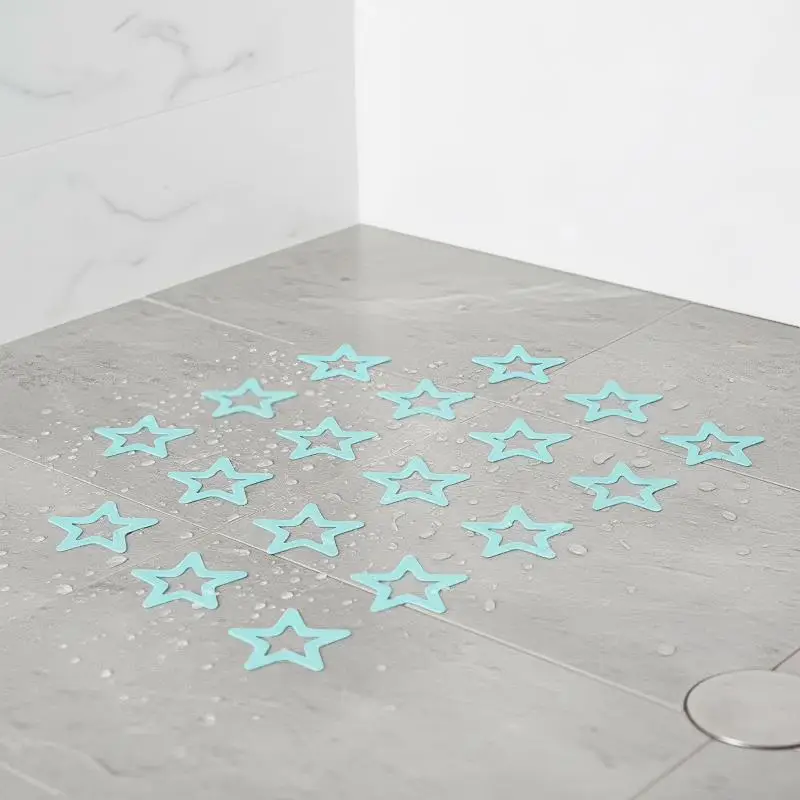 Star Shaped Non-Slip Bathtub Stickers 6Pcs Waterproof Self-Adhesive Removable Bathroom Safety Decor