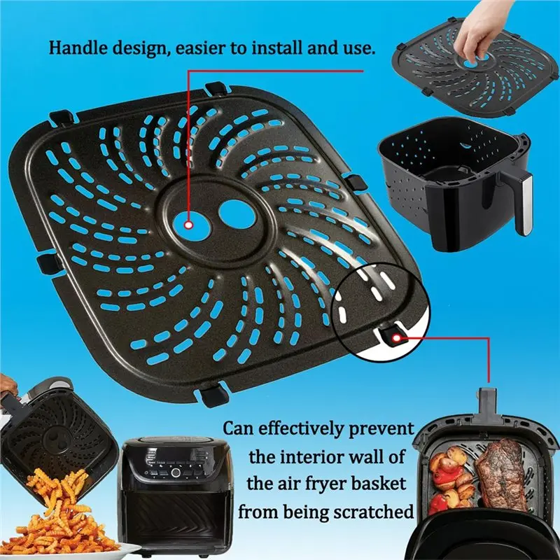 A94E-6QT Air Fryer Pan For Powerxl Vortex Pro Air Fryer Plus 6QT, Upgraded Air Fryer Pan/Crispy Pan/Tray/Grill/Grating
