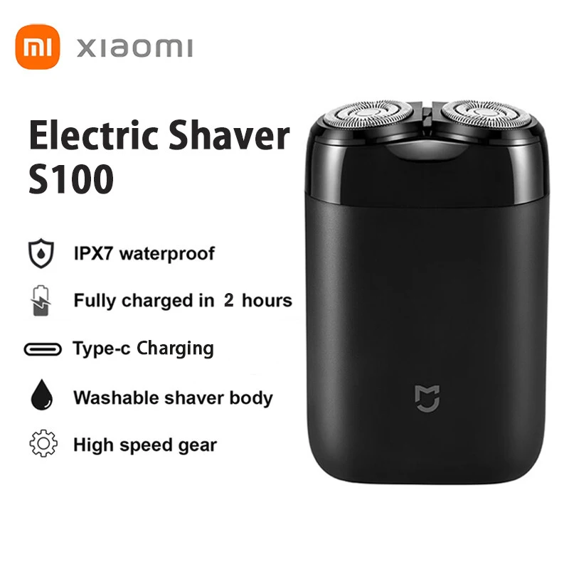 

Xiaomi Mijia Electric Shaver S100 Portable Men Razor Beard Trimmer IPX7 Dual Blade Razor USB Rechargeable Shaving Machine