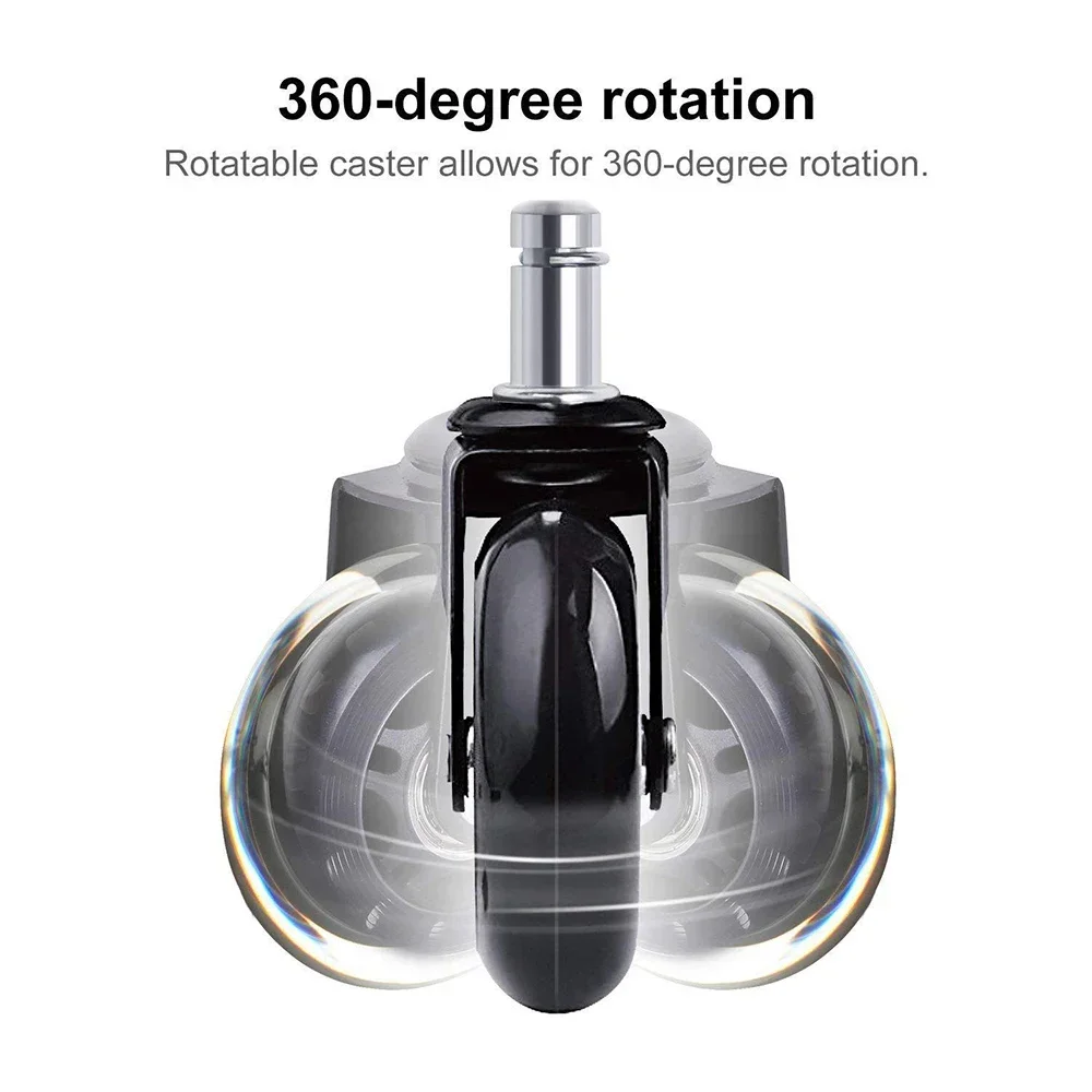 yes5PCS Office Chair Casters Hard Floor Casters Premium Caster Wheels for Parquet Laminate Swivel Chair Wheel for Office Desk Ch