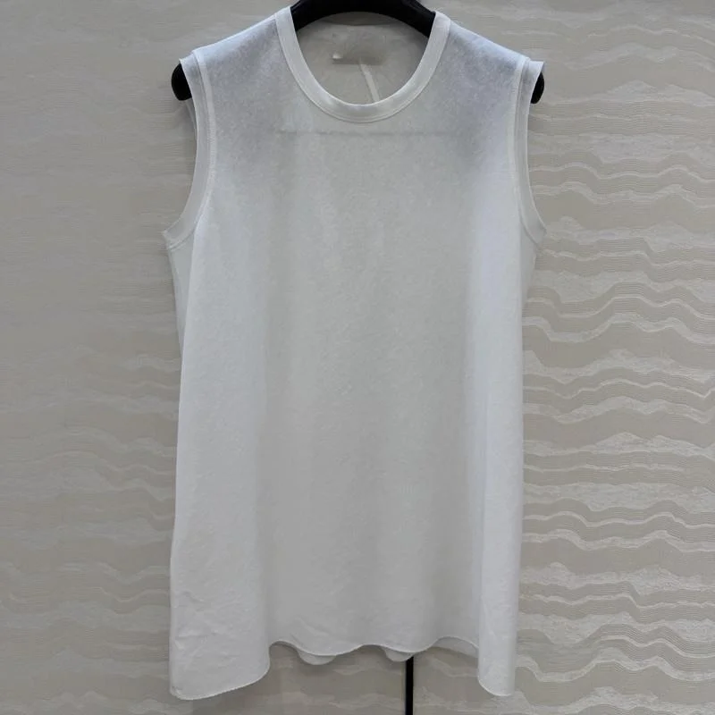 

Sleeveless round Neck Vest Top Women's Color Simple T-shirt Casual Style Mid-Length A-Line Summer Slim Fit Spring New