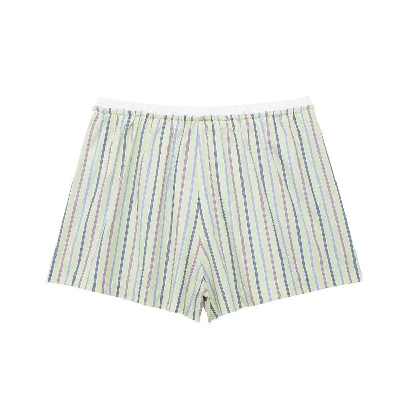 سراويل قصيرة مخططة عمودية متعددة الاستخدامات على الطراز الأجنبي للفتيات الساخنة سراويل صيفية بتصميم #2