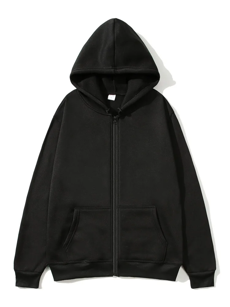 Sweat-shirt à capuche à manches longues pour homme, vêtement de sport décontracté, à la mode, coupe ample, avec fermeture éclair, nouvelle collection automne hiver