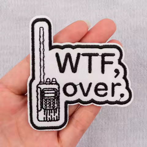WTF Embroidery Patch Funny Quotes Iron On Patches For Clothing Thermoadhesive Patches On Clothes DIY Sew Badges