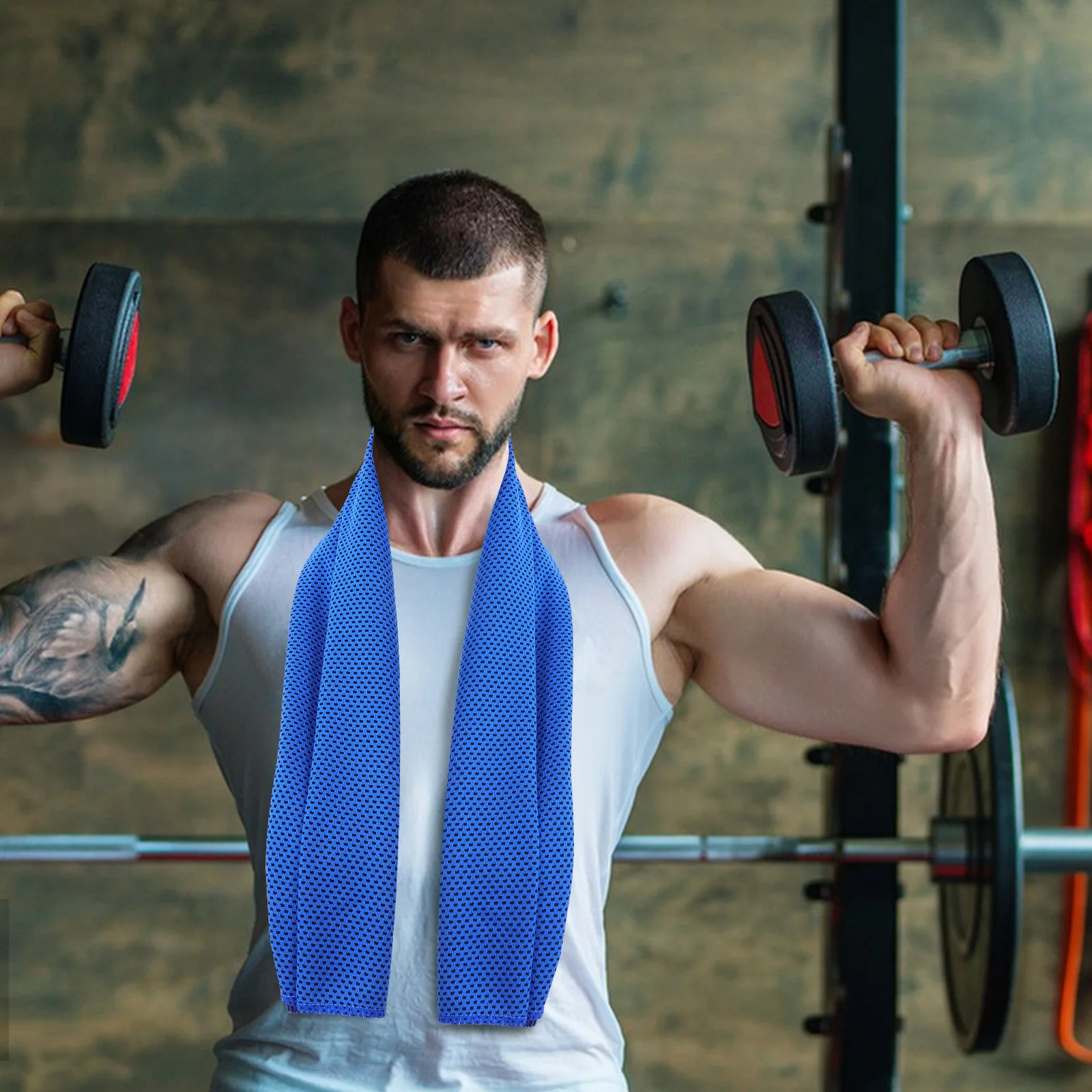 

1Pcs Ice Cooling Sports Towel for Men Sweat Absorbent Quick Dry Lightweight Gym Running Hiking Towel Gym Towels