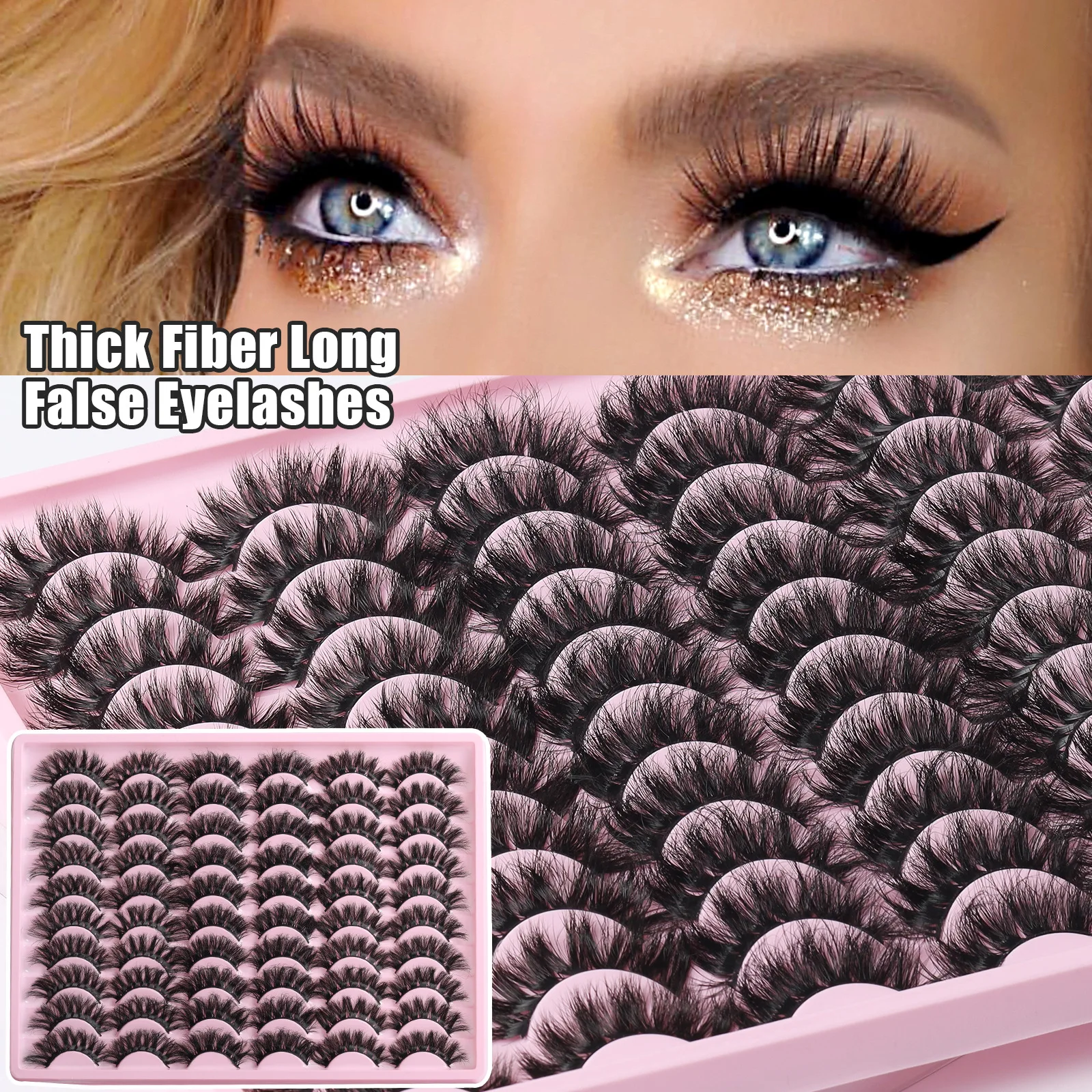 30 Pairs of Hot-selling Imitation Mink Hair False Eyelashes Messy Fried Thick Imitation Eyelashes Wholesale