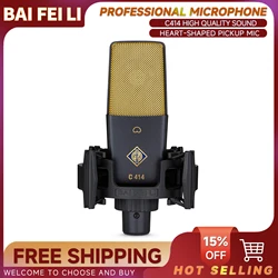 BAIFEILI C414 Professional Condenser Microphone XLR With 25mm Diaphragm Cardioid Mic for Streaming,Podcasting,Recording,ASMR