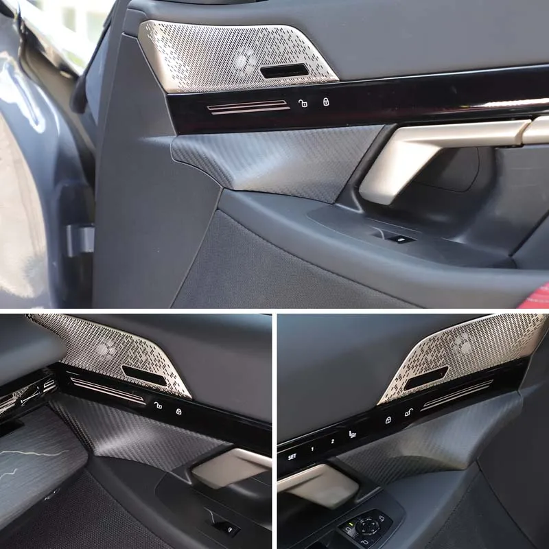 

2x Real Carbon Fiber Car Door Inner Handle Front Decorative Cover Suitable for BMW 5 Series I5 M60 G60 G68 2024+