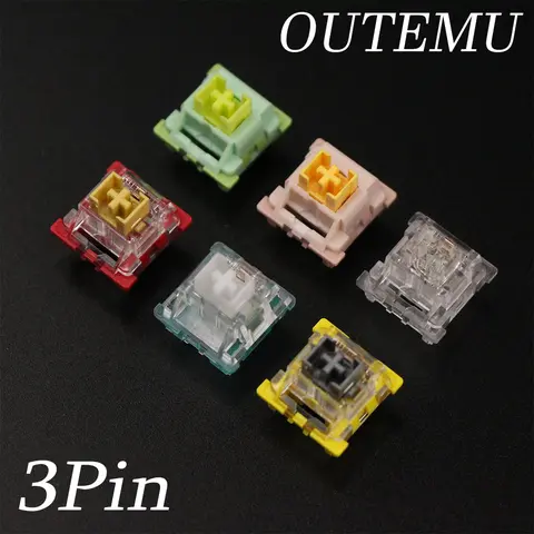 Outemu 스위치 기계식 키보드 스위치 3Pin Silent Clicky 선형 촉각 유사한 Holy Panda 스위치 Lube RGB 게임용 MX 스위치
