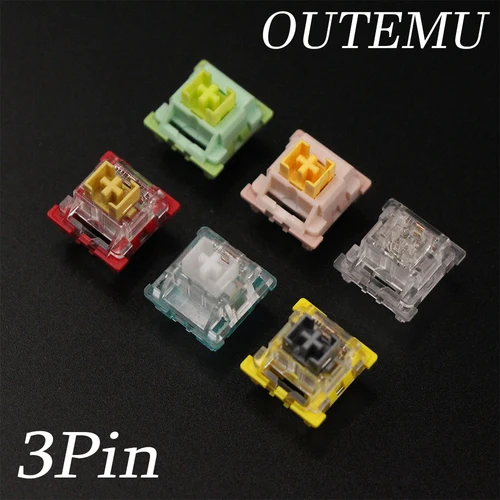 Interruptores Outemu, interruptor de teclado mecánico, 3 pines, silencioso, Clicky, lineal, táctil, Similar, interruptor de Panda sagrado, lubricante, RGB, interruptor MX para juegos
