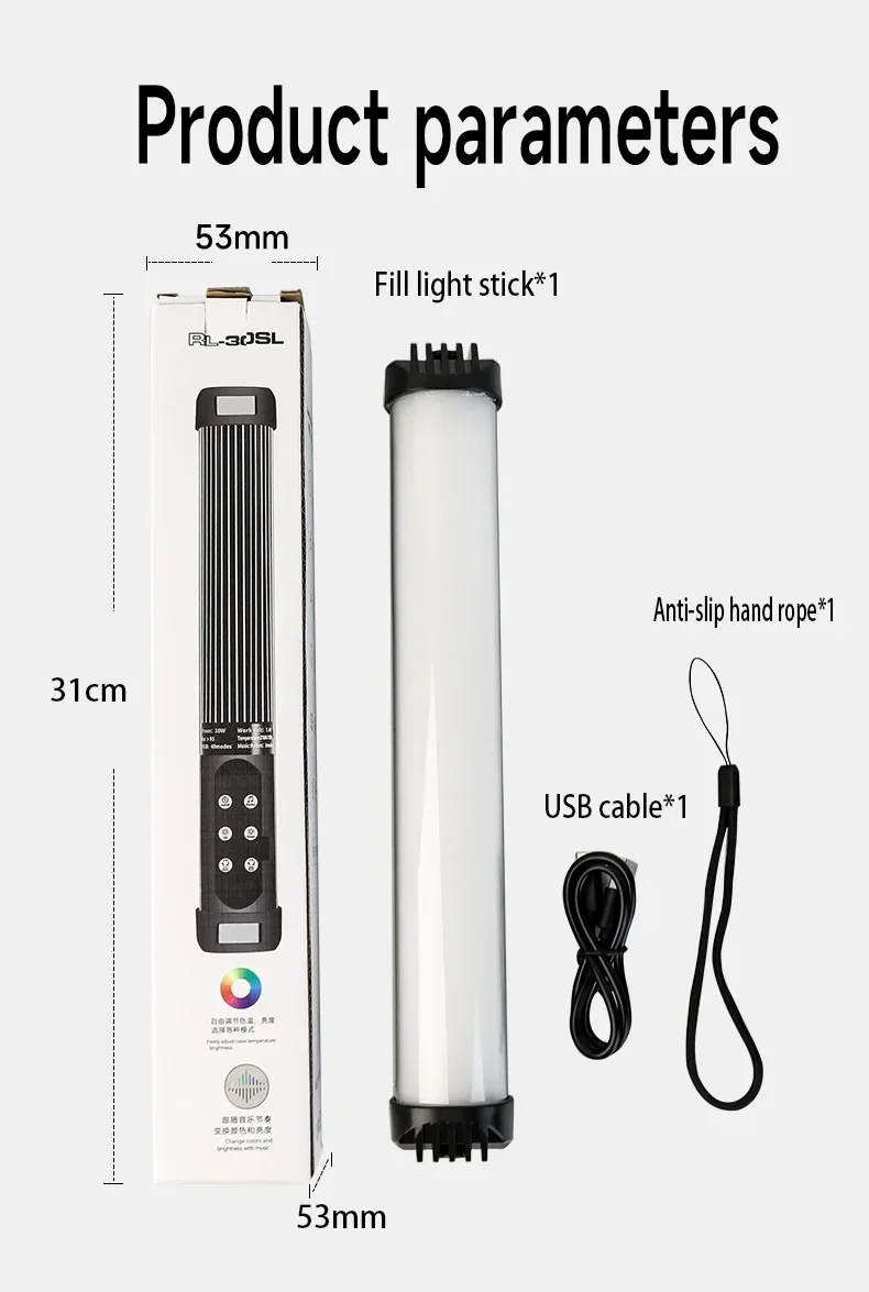 Photographic Lighting Mini Handheld  LED Light Stick Tube Stick Lamp RGBFor Video Vlog Long Endurance