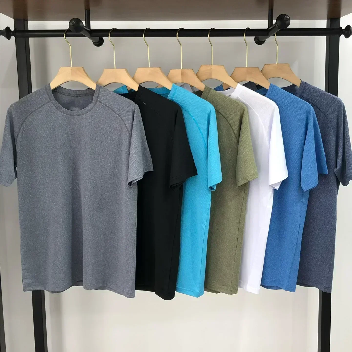 T-shirt sportiva da uomo a maniche corte in metallo limone Vent Tech t-shirt sportiva da uomo Casual traspirante girocollo ad asciugatura rapida