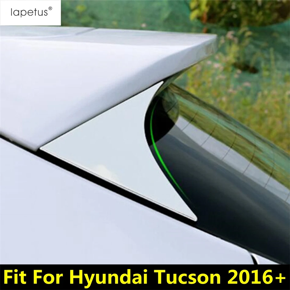 

Car Rear Tail Window Spoiler Triangle Panel Sequins Decoration Cover Trim For Hyundai Tucson 2016 - 2020 ABS Chrome Accessories