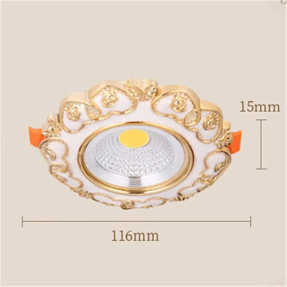 European Resin White Gold Pattern Led Downlight 110V 220V Universal Bull Eye Recessed Spot Lamp For Living Room Corridor Aisle