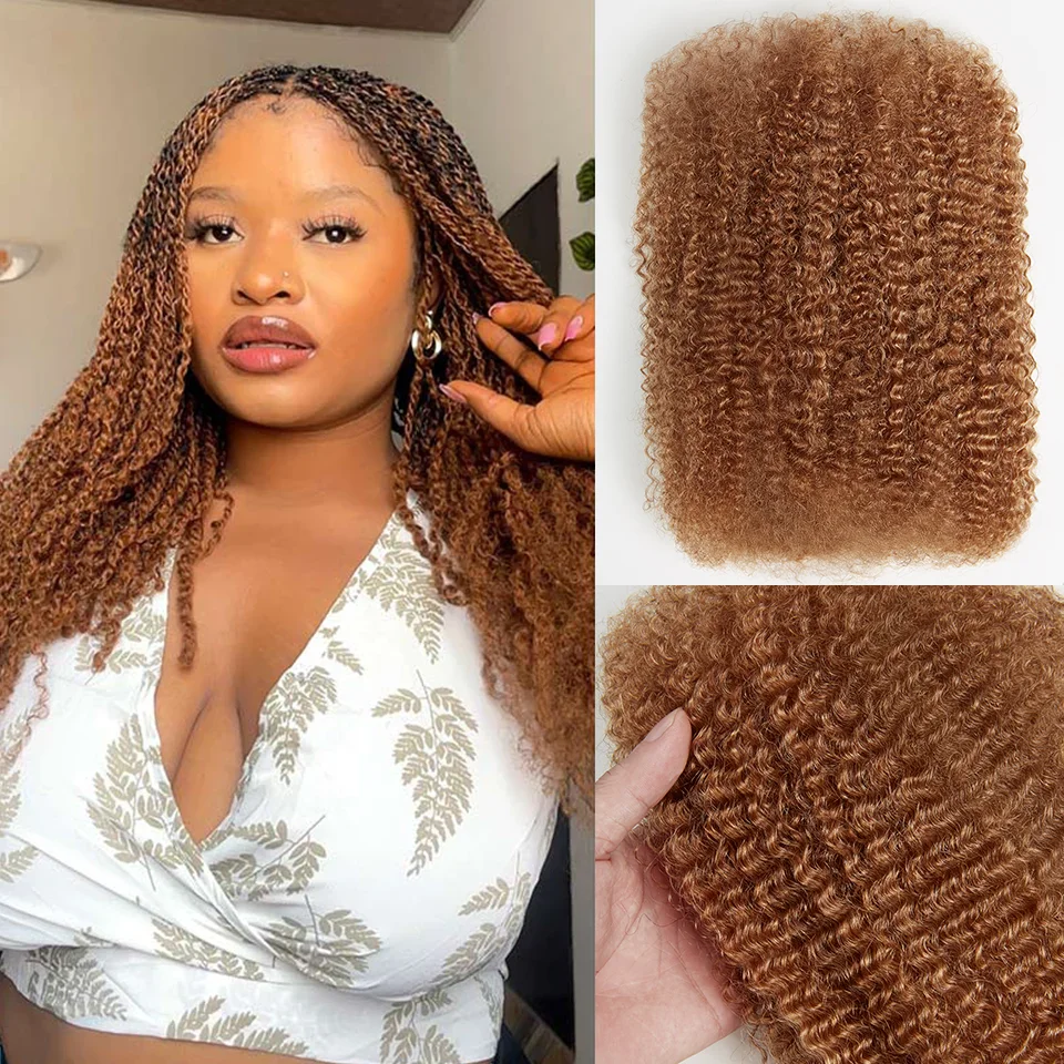 Losse Afro Kinky Krullend menselijk haarextensies voor vlechten, dreadlock, haakmicrofoonvlecht 50 g/pak dames