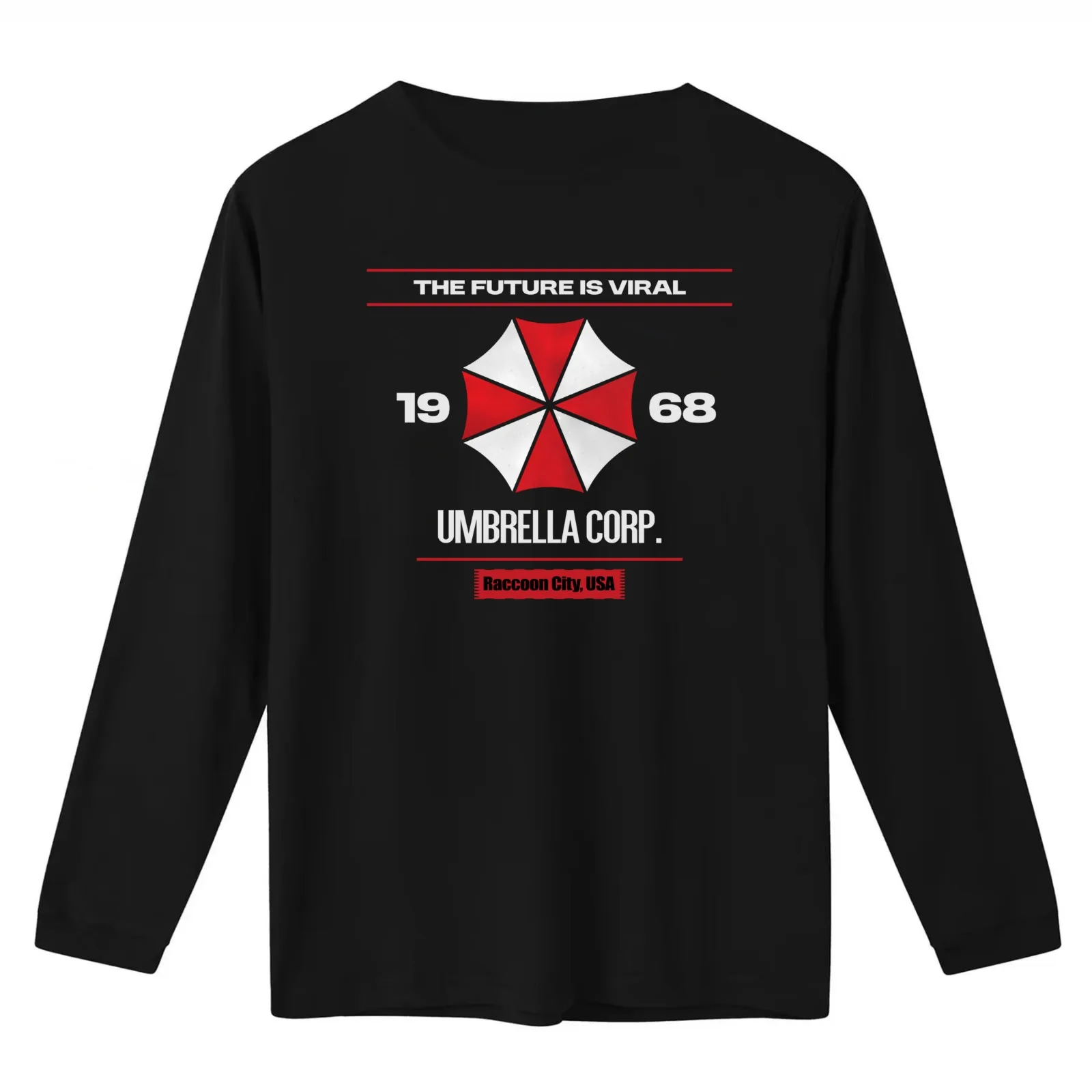 The Future is Viral - Umbrella Corp. T-Shirt Summer Casual Cotton Tee Oversized Streetwear Tops Vintage Graphic Print