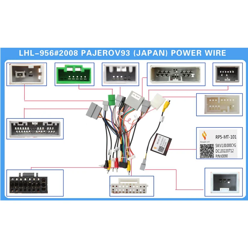 

Lemorton 16Pin Car Wiring Harness Adapter Canbus Box Decoder For Mitsubishi Pajero V97 V73 V60 Outlander RP5-MT-101