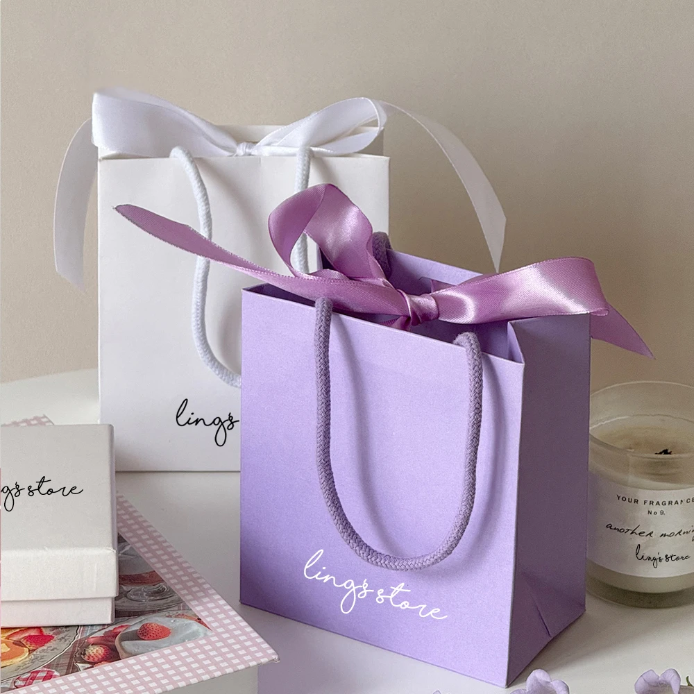 50 Stück Individualisierte Logo-Schmuck-Papiertüten 13,5x15,5x7,5cm Einkaufstaschen für Parfüm, Kosmetik, Duschgel, Seife, Verpackungsbeutel, Schalbeutel – Detail 5
