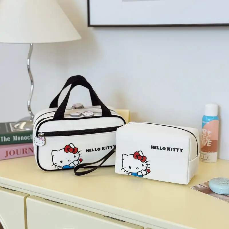 

Sanrio косметичка Hello Kitty Kuromi мультфильм Kawaii девушка модная портативная дорожная сумка студенческая водонепроницаемая повседневная новинка для хранения