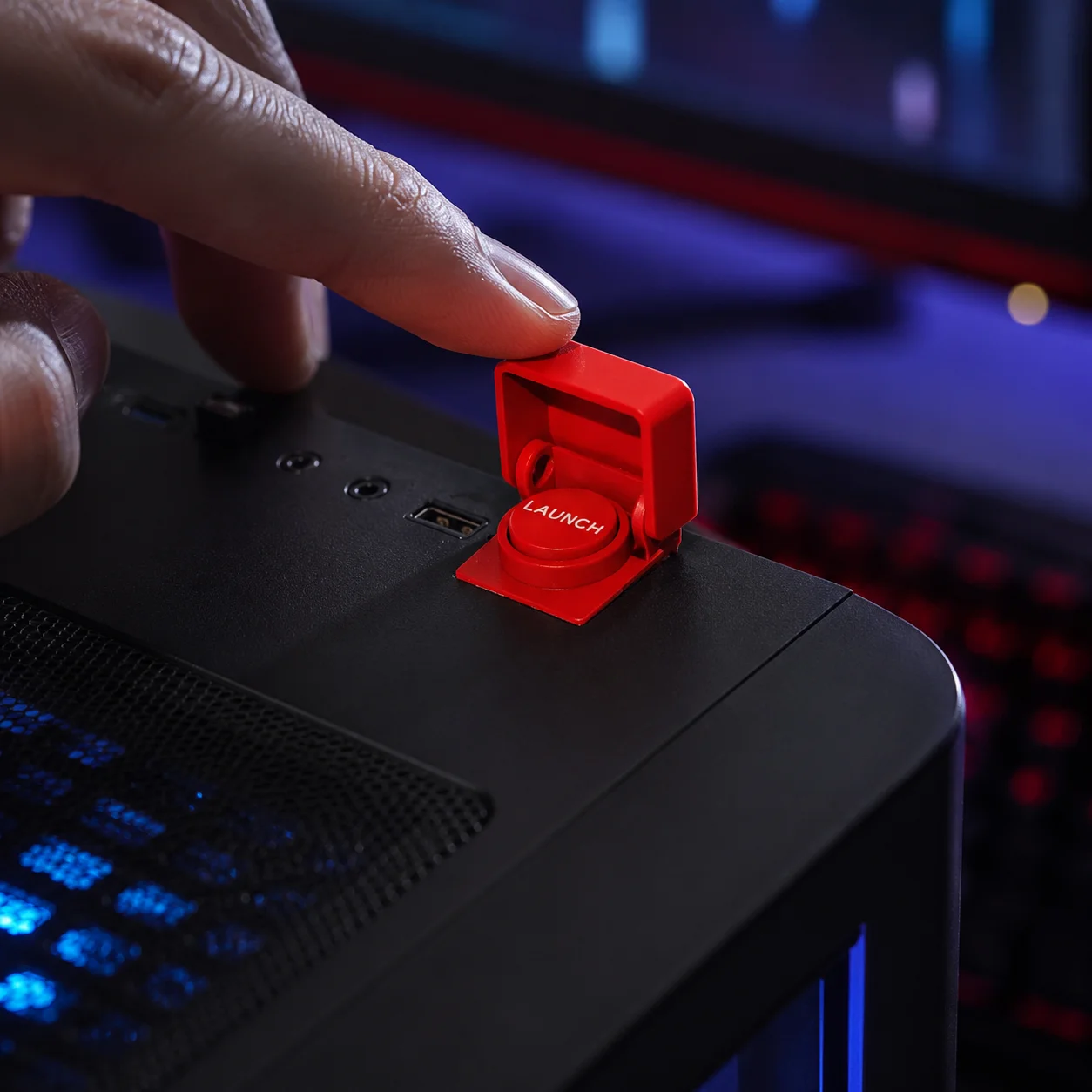Dustproof PC Case Power Key Cap Desktop Mainframe Power Switch Protector PC Power Button Replacement Cover