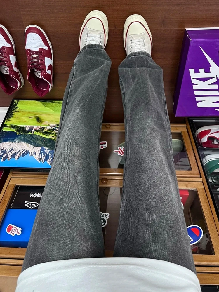 

Мужские джинсы Cleanfit American High Street прямого кроя с микро-клешем, средней высоты посадки, из бамбукового волокна, с узором в виде молнии