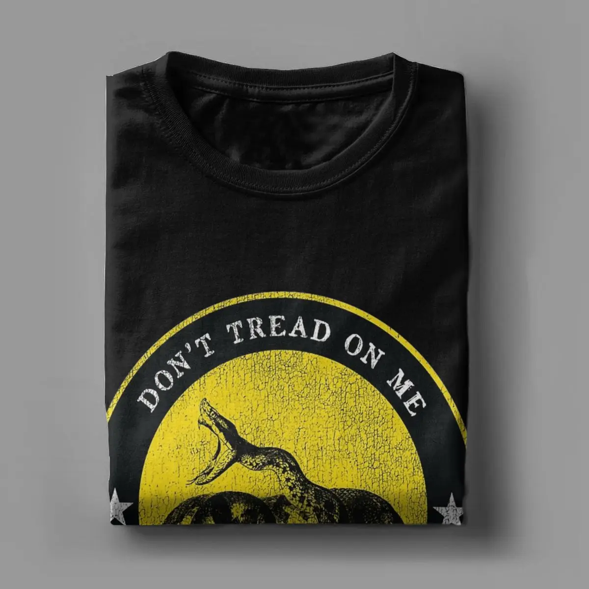 Funny Dont Tread On Me T-Shirt for Men Round Neck Pure Cotton T Shirt Liberty or Death Short Sleeve Tee Shirt New Clothes