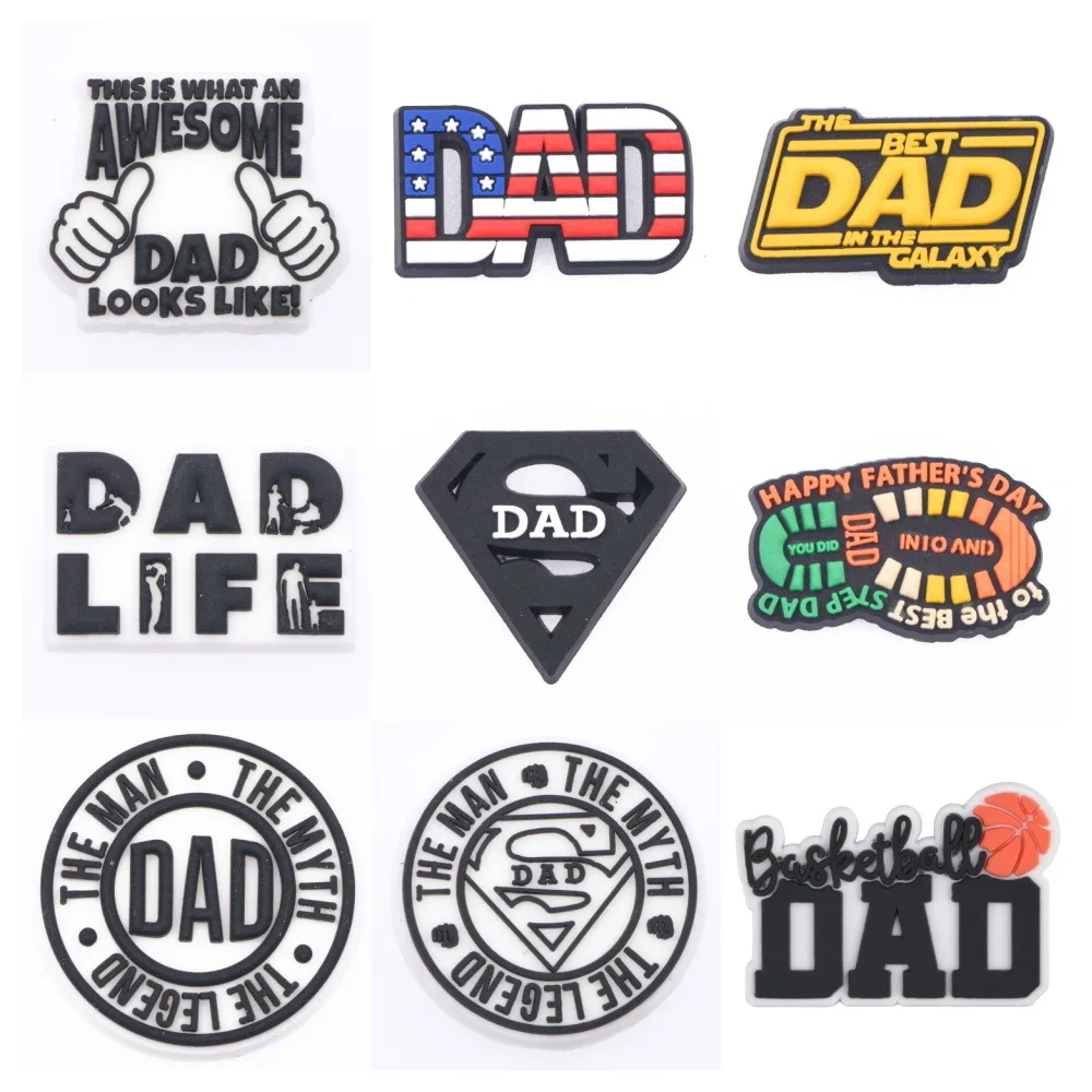 Shoes Charms For DAD PVC Shoes Decoration For Clogs Bracelet Shoes Sandals Accessories For Men Father's Day Birthday Gift